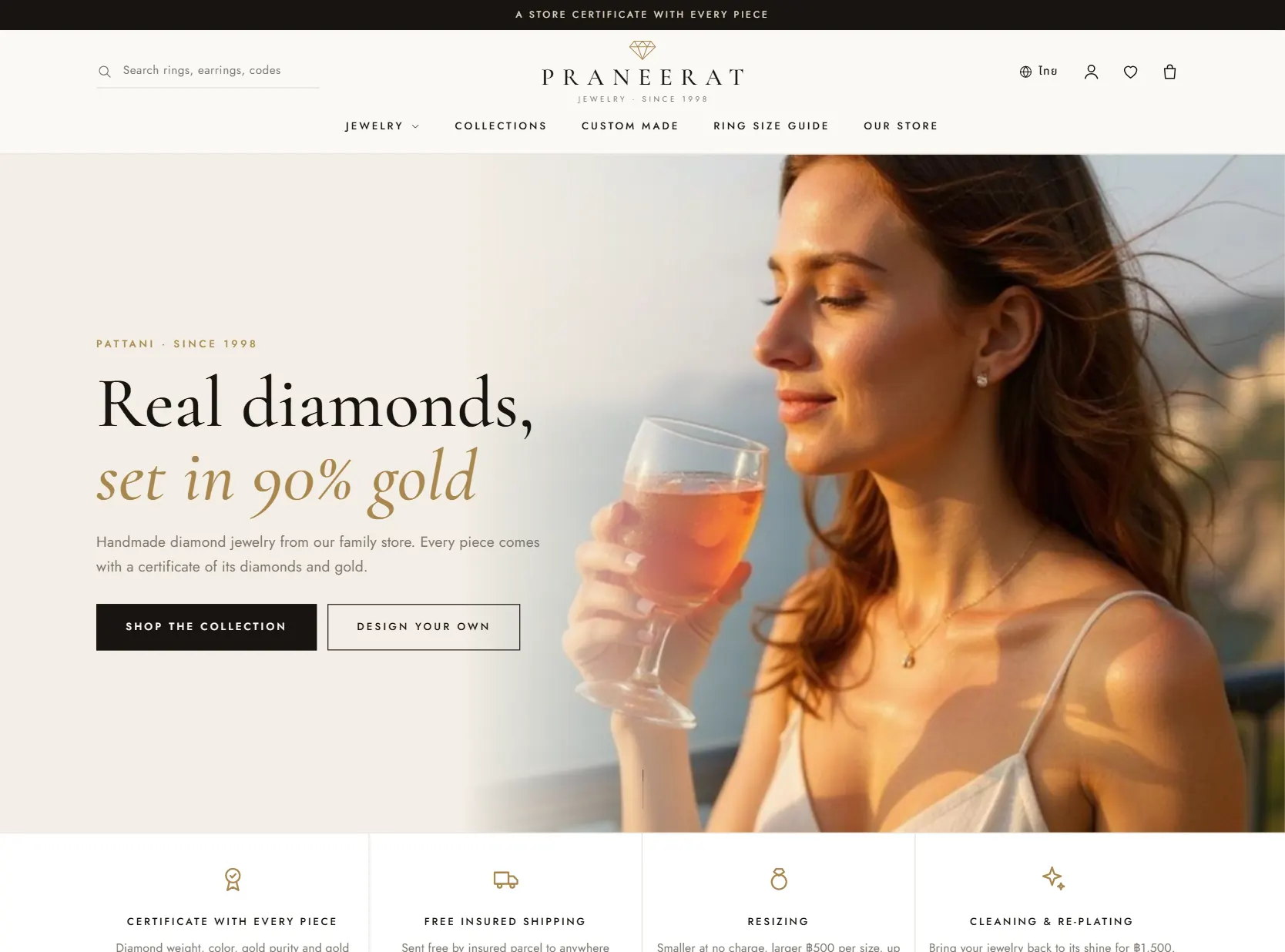 praneeratjewelry.com · diamond jewelry shop