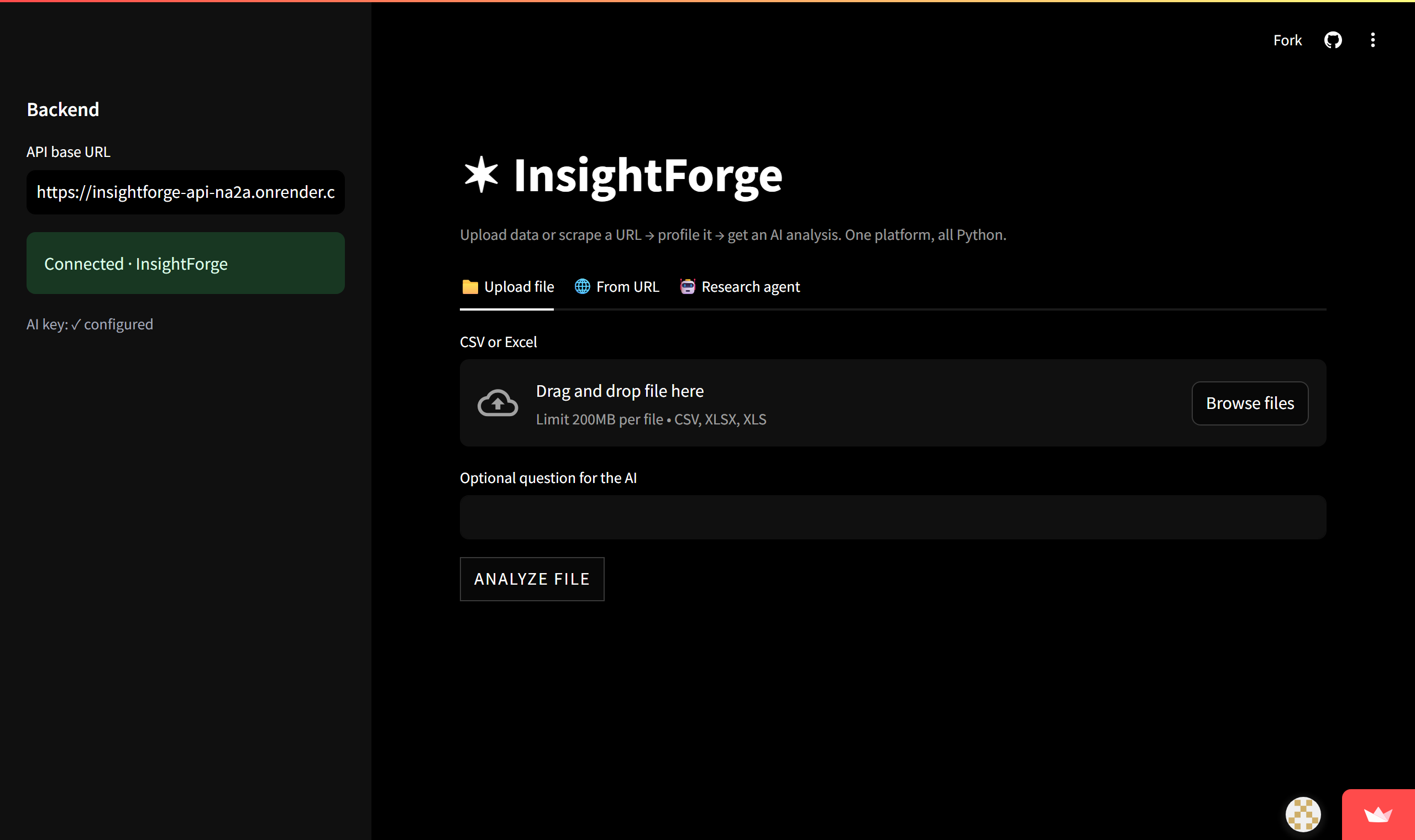 หน้าจอ InsightForge